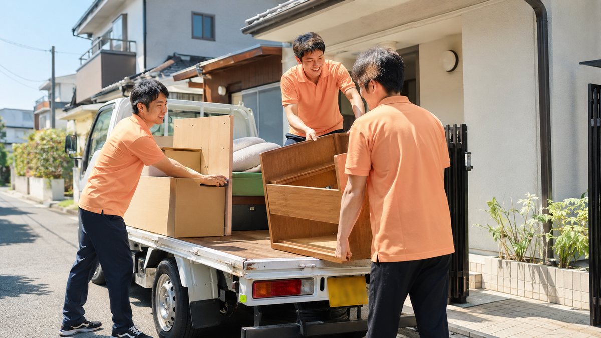 トラックへの積み込み作業